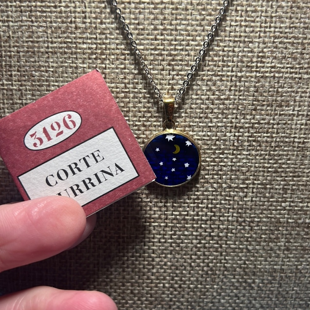 Murano sterling silver necklace Starry Night